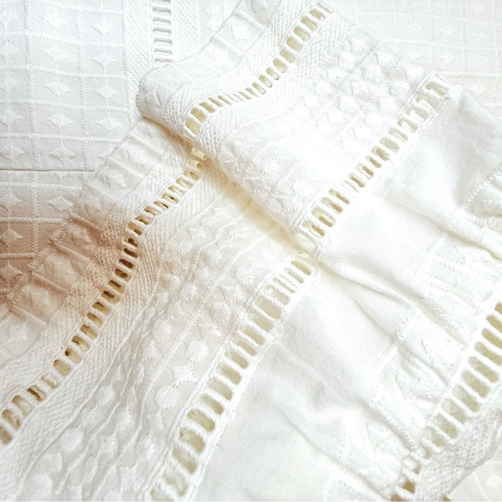 J. Crew White Eyelet Embroidered 100% Cotton Flutter Sleeve Shift Mini Size 10 - Picture 3 of 10